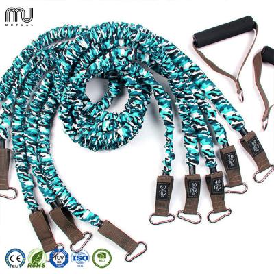 China Multifunctional Fitness Exercise Band Tensioner Tension Rope Fitness Equipment Customized Printing Resistance Band LOGO Band 11 Sets for sale