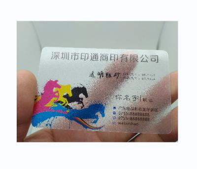 China Wholesale Modern New Product Business Card Printing Service Transparent Matte PVC Custom Name Card for sale