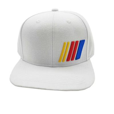 China 6 Panel Embroidery American Flat Bill Snapback Hat Logo White Brim Hip Hop Snapback Custom Flat Baseball Caps for sale