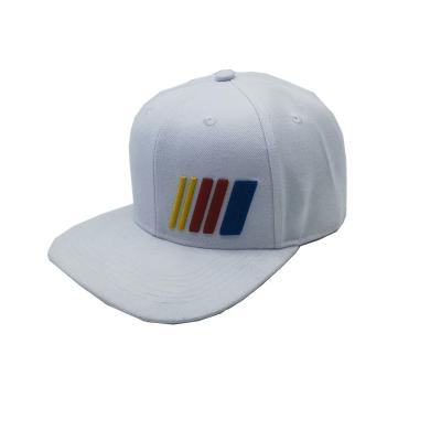 China Wholesale 6 Panel COMMON White Baseball Cap Sports Hip Hop Snapback Flat Brim Hats With Embroidery Custom Logo for sale