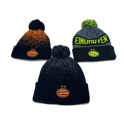 China Custom Winter COMMON Beanie Knitted Hat Skullies Pom Pom Knitted Beanie Logo Caff Beanies Hats Warm Embroidery for sale