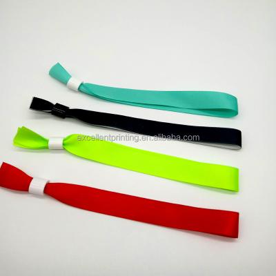 China Amusement Parks Terry Towel Wristband Party Barrel Lock Wristbands Cloth Fabric Admission Ticket Custom Simple Festival Woven Wristbands For Event for sale