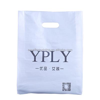 China Security Wholesale Custom Design PE Plastic Die Cut Bags For Merchandise Clothing Packaging for sale