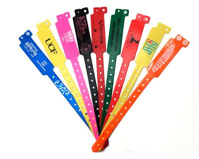 China Amusement Park Promotional Gifts PVC Wristband Entrance Message Hot Selling Disposable Wristband For Events for sale