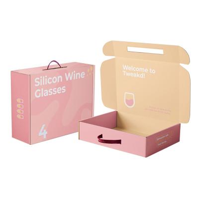 China Recyclable Shipping Carton Clothing Custom Size Printed Pink Airplane Packaging Shipping Mailing Box With Logo for sale