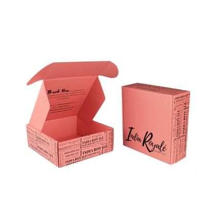 China Manufacturer Wholesale Recyclable Foldable Tissue Storage Box Pink Corrugated Paper Shipping Cardboard for sale