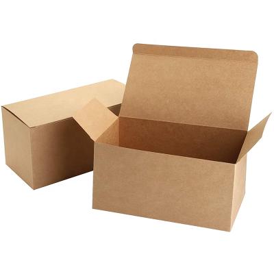 China Recycled Materials Customize Kraft Paper Gift Boxes Brown Kraft Paper Small Kraft Paper Box With Lid for sale