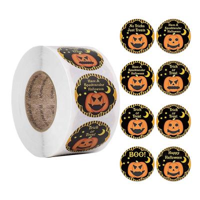 China Seal Sticker Halloween Pumpkin Candy Gift Hot Selling Envelope Die Cut Sticker for sale