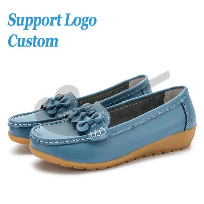 China New Styles Breathable Breathable Women Fashion Cheap Quality Plus Size Genuine Leather Popular Soft Flat Shoes Suite for sale