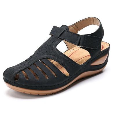 China New fashion trend fashion summer ladies wedge sandals large size women's outdoor hollow casual shoes sandal slides for sale