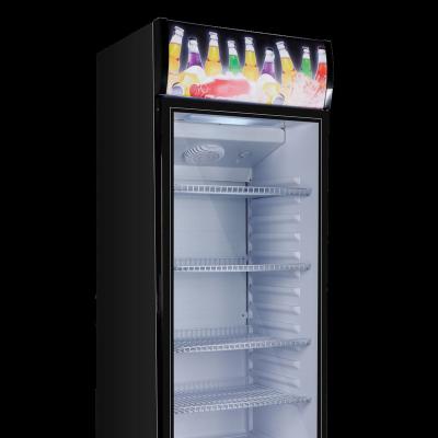 China Upright Glass Cooler Glass Door COMPRESSOR Beverage Cooler Showcase Door Commercial Display Fridge for sale