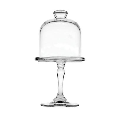 China Modem Cylinder Cheese Dome Glass Cake Stand With Cover for sale