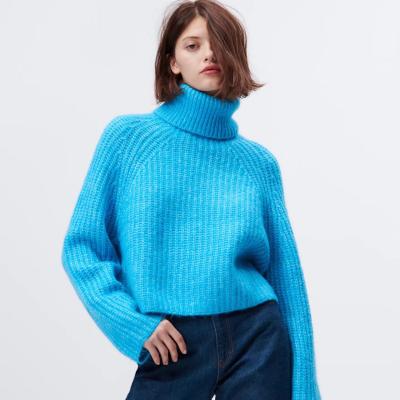 China 2021 Autumn Winter Tops Slim Women's Breathable Basic Sweater Knitted Sweater Turtle Neck Women Sweaters for sale