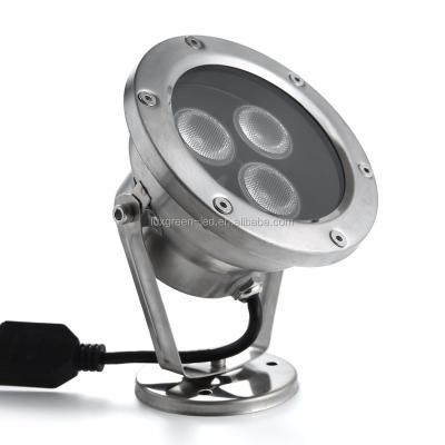 China IP68 stainless steel rgbw 3x8w 4in1 underwater led underwater light with 3 years warranty for sale