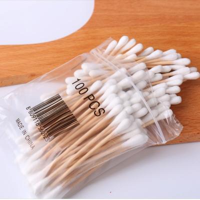 China Wholesale Hot Sale High Quality Cheap Disposable 100p Wooden Cotton Swab for sale