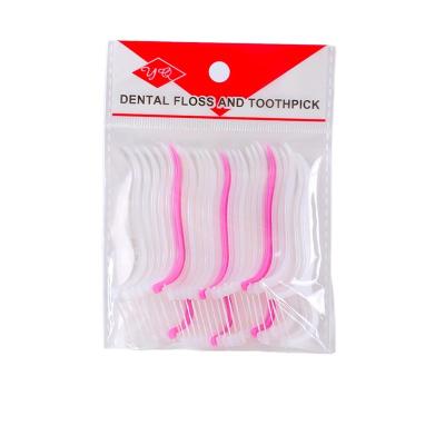 China 20picksn Disposable Dental Floss Oral Cleaning Plastic Toothpicks for sale