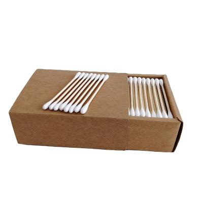 China Disposable Certification Bamboo Stick 100% Paper Box Cotton Ear Swabs Biodegradable for sale