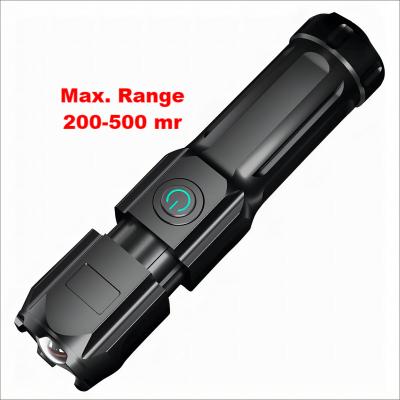 China Emergency Flashlight 18650 USB Torch Powerful Flashlight Outdoor Torch Led Rechargeable Flashlights Chargeable Small Torch Light for sale