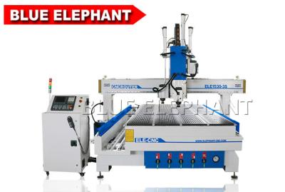 China Pneumatic system Multi - Head CNC Router , cnc wood router automatic 3d with 4 axis rotary 1530 for sale