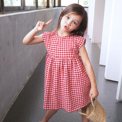 China Korean Fashion Breathable Cotton Dress Girls Children's Central Institute of Statistics Control Printed Pattern Dress for sale