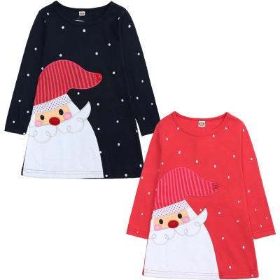 China Breathable Children Dress Santa Christmas Kids Sweater Long Sleeve Skirt Girls Dress for sale