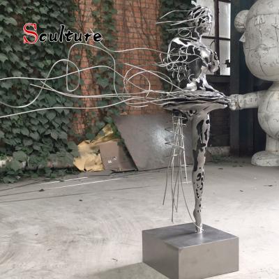 China Europe Abstract Outdoor Modern Stainless Steel Lady Statue Sculpture For Sale for sale