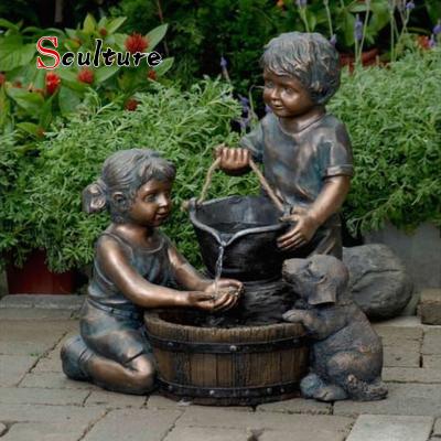 China Europe wholesale outdoor decoration high quality life size bronze girls garden statue for sale