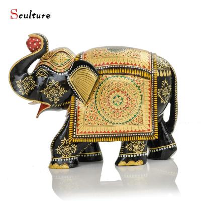 China Europe Lucky Feng Shui Statue Sculpture Wealth Figurine Gift Home Decoration Bronze Sculpture Colorful Patina Elephant Life Size for sale