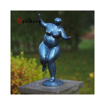 China Lady Outdoor Bronze Statue Sculpture Large Art Garden Decoration Dancing Abstract Yoga Garden Decoration Large Modern Fat Woman Statues for sale