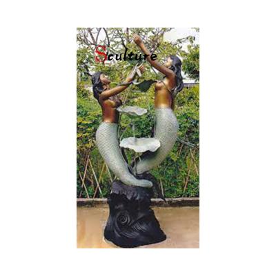 China Life Size Bronze Mermaid Art Fountain Bronze Garden Decoration Hot Sale Garden Sculpture for sale