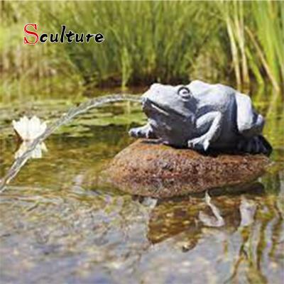 China Europe Garden Pool Decoration Frog Water Fountain Swimming Bronze Sculpture for sale