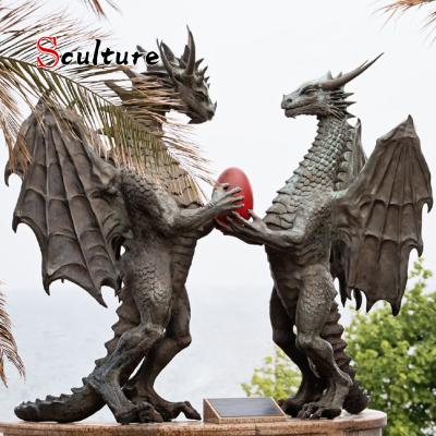 China Europe Great Dragon Sculptures Bronze Animal Statues For Sale for sale