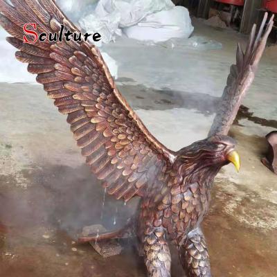 China Metal Eagle Life Size Animal Statue Garden Bronze Sculpture Wholesale Europe Large for sale