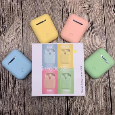 China 2021 Hot Selling Macaron Tws Inpods 12 Wireless Earphone Earphone / Call Music Streaming ect... i12 Earphone Popups With Charging Box for sale