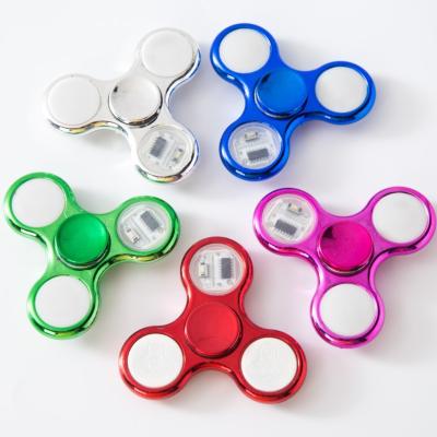 China Children's Toys 2021 Children Play LED Plating 18 Fingertip Gyro Letter Hand Spinner Finger Spinner Glowing Instant Effort Light Release for sale