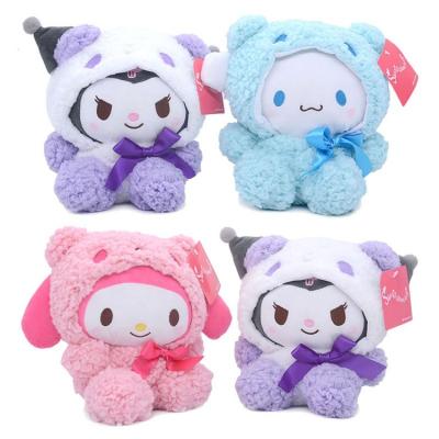 China Cute Fun Sanrio Cartoon Kawali Kuromi My Melody Cinnamoroll Pillow Plush Toys Soft Sound Dolls For Kids Birthday Christmas Gifts for sale