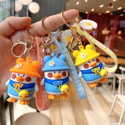 China Duck Cartoon Lovely 3D Key Chain Decorative Korean Cute Doll Key Ring Schoolbag Pendant Car Accessory Creativity Gift Anti-lost/Promotional Pendant Gift for sale