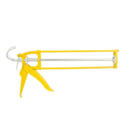 China Aluminum Refillable Yellow Cement Labor Saving Anti-Drop Leak Power Putty Glue Skeleton Caulking Gun for sale