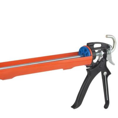 China Red Portable Heated Caulking Gun 600ml Barrel Metal Tube Sausage Sealant Anti-Drop Leak Labor Saving Mortar for sale