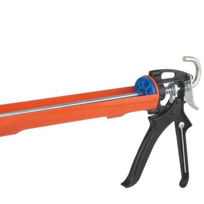 China Labor Saving Leakage Anti-Drop Mortar Power Syringe 600ml Iron Tube Sausage Red Portable Air Caulking Gun for sale