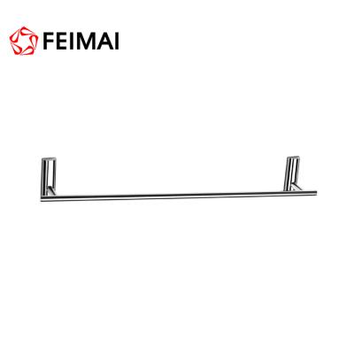 China With Hook Modern Square Brass Chrome Plated Single Towel Rack Bar Bathroom Accessories Wall Mounted Towel Rail for sale