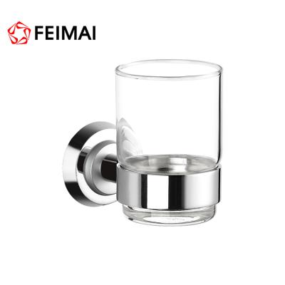 China Simple Glass Tumbler Toothbrush Holder Modern High Quality Brass Holder Tumbler Cup Toothbrush Holder for sale