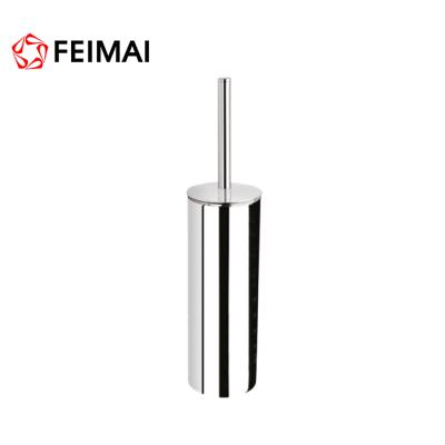 China Stainless Steel Design Round Brass Toilet Brush Holder Mirror Polished Set for sale