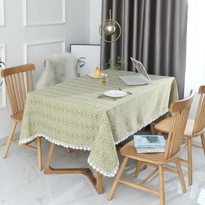 China Stretch Rectangle Hotel Dining Embroidery Banquet Home Dining Table Clothes Table Cloth for sale