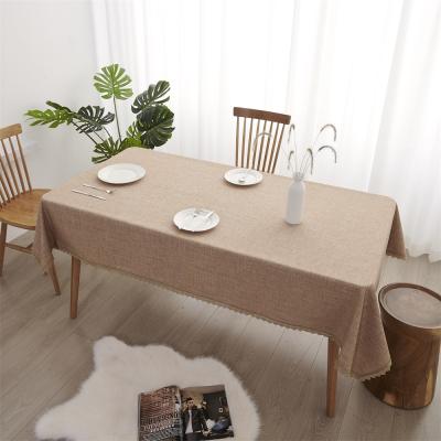 China Stretch Size Optional Nature Linen Tablecloth for Wedding Rectangular Decorations for sale