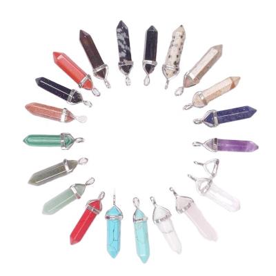 China Europe Healing Crystals Carved Wholesale Natural Bullet Shape Carnelian Crystal Points Amethyst Rose Quartz Points Hexagon Pendant for sale