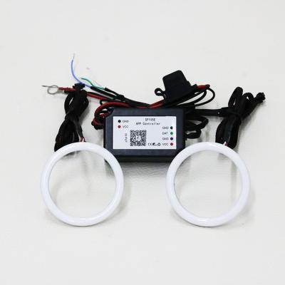 China Universal Cars White Coating Diffused Chasing Flow 80mm*2 Full Circle Led Halo Rings for sale