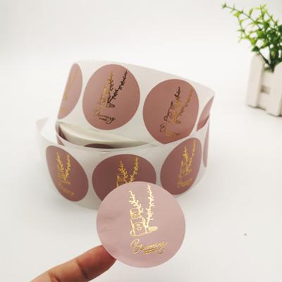 China Waterproof bulk custom self-adhesive gold foil label label printing hot stamping sticker for USA market for sale