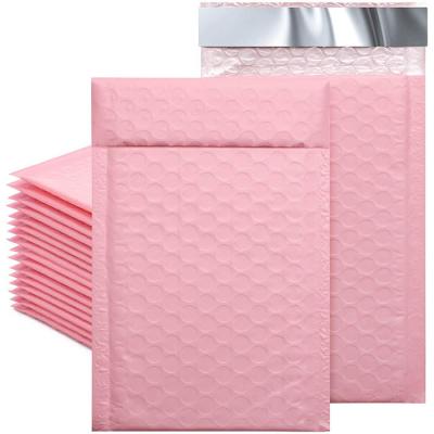 China Strong Adhesive Self Seal Sakura Pink Custom Poly Bubble Mailers, 4X8 Inch Padded Bubble Lined Polymailer Bags For Express Mailing for sale