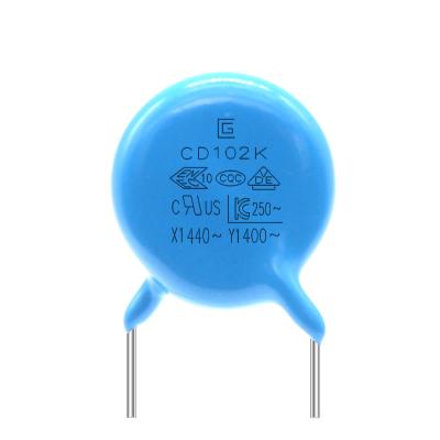 China Chama cerâmica inoxidável do capacitor da segurança Y1 de 102M/400V P10MM Y5V - retardador prático à venda